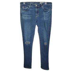 AG Adriano Goldschmeid The Legging Ankle Super Skinny Jeans Distressed Size 30